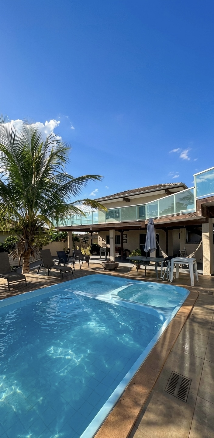 Rancho TASS - vista da piscina e casa